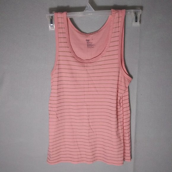 GAP Tops - Gap Pink Striped Tank Top Women's Size S